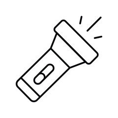 flash light line icon with white background vector stock illustration