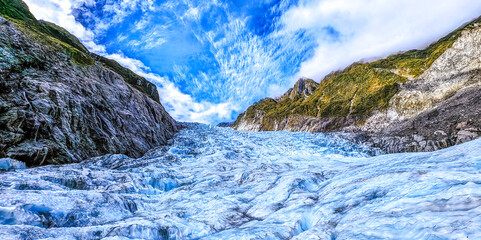 Glacier, Fox Glacier, West Coast, South Island, New Zealand, Pacific