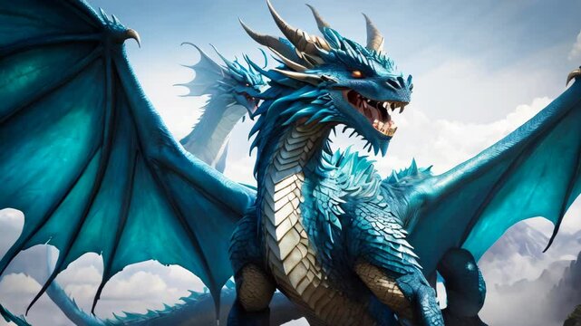 A fantasy powerful fairy tale dragon