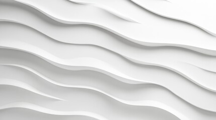 Obraz premium A simple white backdrop features elegant wavy lines that add a sense of depth and texture, ideal for backgrounds or artistic inspiration in various projects
