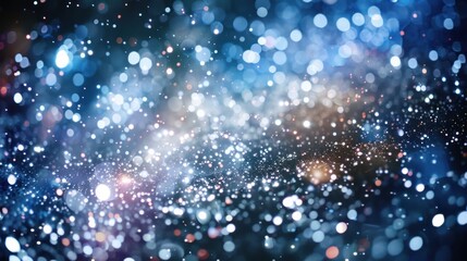Obraz premium Abstract Blue Bokeh Background with Glittering Lights.