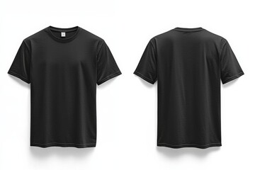 Fototapeta premium Black Tshirt Mockup Front and Back Isolated created with Generative AI