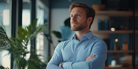 Obraz premium Businessman in a Contemporary Office