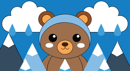 Landscape cartoon illustration