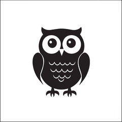 Fototapeta premium Owl in cartoon, doodle style . Image for t-shirt, web, mobile apps and ui. Isolated 2d vector illustration in logo, icon, sketch style, Eps 10, black and white. AI Generative