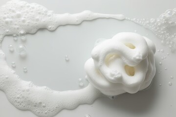 Whimsical Soap Foam and Playful Bubbles on a Bright White Surface