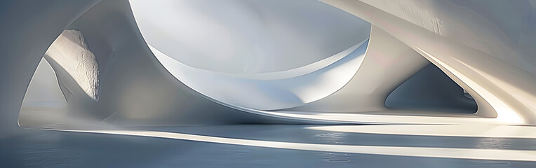 White gradient abstract curve pattern on gray and light in  background