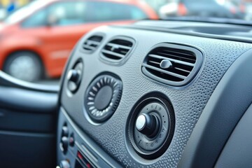 Close-up of Car Interior with Air Vent and Control Knob