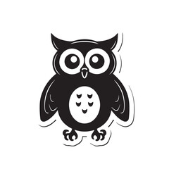 Fototapeta premium Owl in cartoon, doodle style . Image for t-shirt, web, mobile apps and ui. Isolated 2d vector illustration in logo, icon, sketch style, Eps 10, black and white. AI Generative