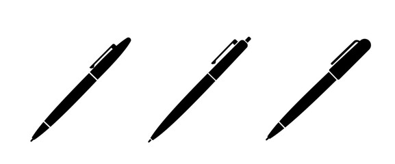 Pen symbol collection. Pen logo. Pen icon. Vector illustration