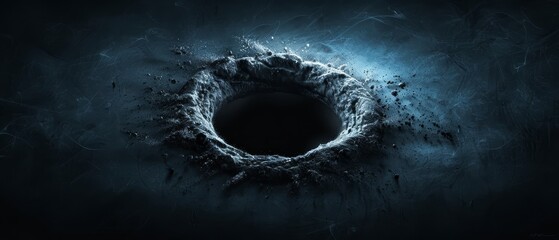  A dark room houses one black hole, emitting smoke