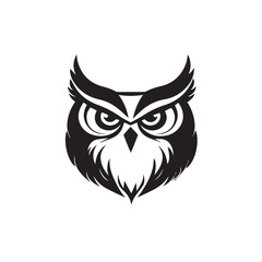 Naklejka premium Owl in cartoon, doodle style . Image for t-shirt, web, mobile apps and ui. Isolated 2d vector illustration in logo, icon, sketch style, Eps 10, black and white. AI Generative