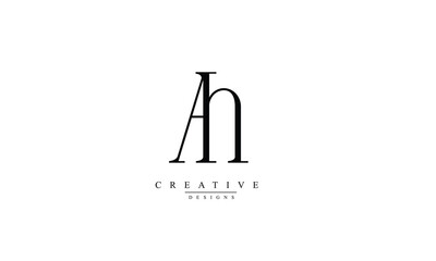 AH HA A H abstract vector logo monogram template