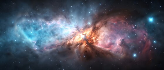 Obraz premium A tight shot of a vast star, centrally positioned amidst a densely populated star field