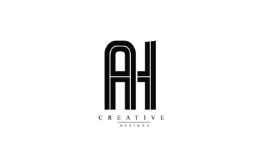AH HA A H abstract vector logo monogram template