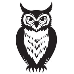 Fototapeta premium Owl in cartoon, doodle style . Image for t-shirt, web, mobile apps and ui. Isolated 2d vector illustration in logo, icon, sketch style, Eps 10, black and white. AI Generative