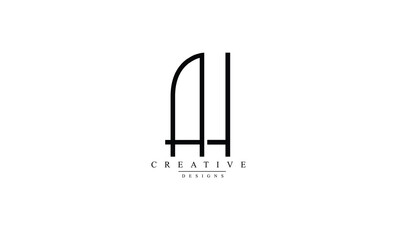 AH HA A H abstract vector logo monogram template