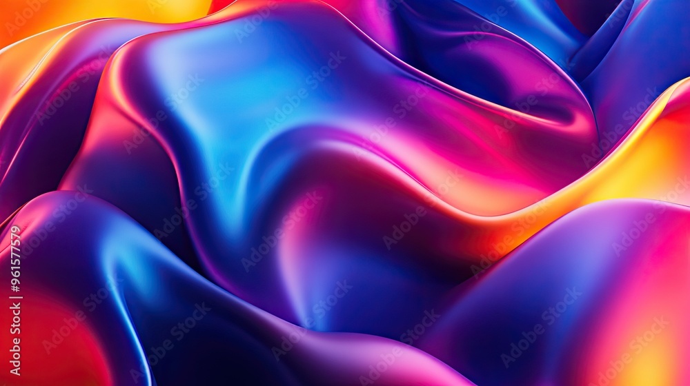 Poster 3d abstract design with vibrant, fluid colors blending in a dynamic motion, perfect for creating mod
