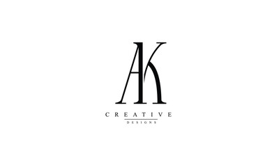 AK KA A K abstract vector logo monogram template