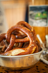 Fresh pretzel - a traditional beer bun in Germany popular at Oktoberfest