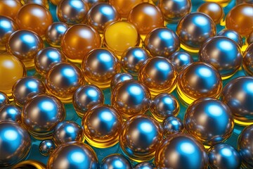 Spherical Collection of Vibrant Oil Droplets