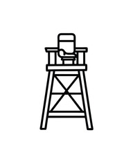 Editable stroke vector of an umpire chair with a r (8).