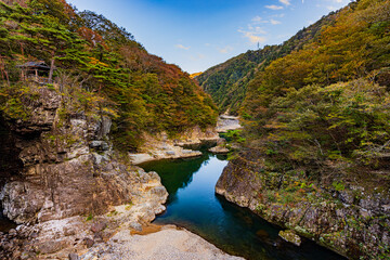 Scenery of Ryuokyo Gorge in Kinugawa, Tochigi Prefecture