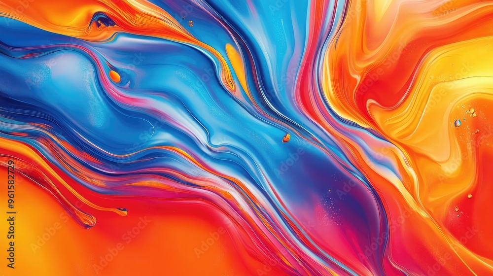 Poster abstract background with moving colors and fluid patterns, creating a dynamic and eye-catching effec