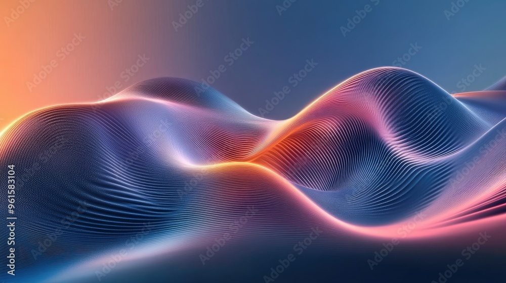Poster Abstract dynamic wave design with sleek curves and gradients, creating a modern and engaging visual effect for tech and creative projects.