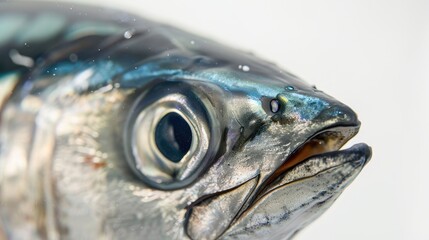 Atlantic bonito fish, white background (Sarda sarda)