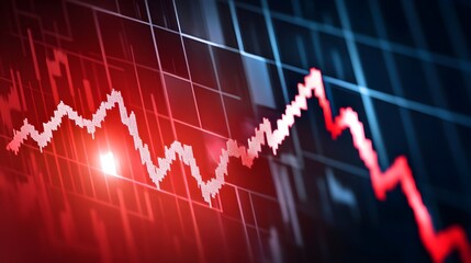 Digital graph showing sharp declines in interest rates, global financial crisis concept