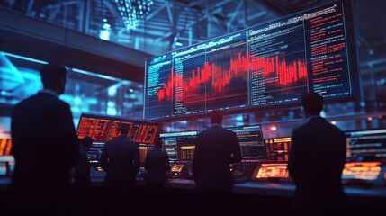 People Monitoring Stock Market Data on Monitors