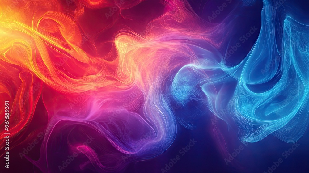 Poster Dynamic and vibrant abstract background with flowing colors, creating an engaging and visually appealing template for various design needs.