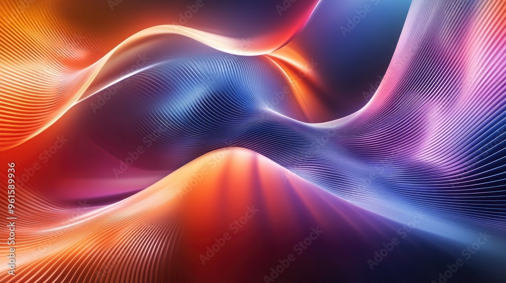 Poster dynamic wave background with sleek gradients and energetic lines, offering a modern and visually com