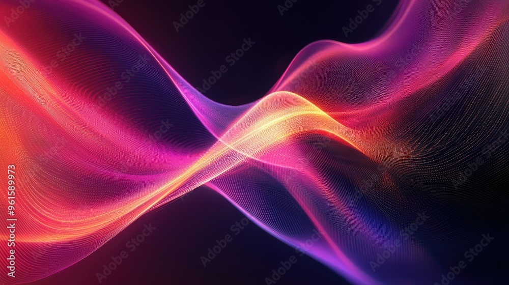 Poster dynamic wave background with sleek gradients and energetic lines, offering a modern and visually com