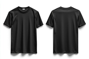 Naklejka premium Black Tshirt Mockup Front and Back Isolated created with Generative AI