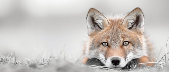 Fototapeta premium Foreground grass, Gray Skybackground