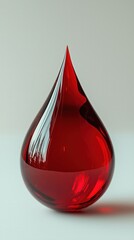 Obraz premium A striking red glass droplet, showcasing elegance and beauty, perfect for decorative purposes or artistic concepts.