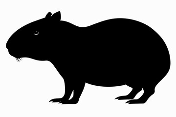  Capybara animal isolated silhouette black color vector art illustration