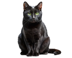 A classic black cat with a transparent background PNG.