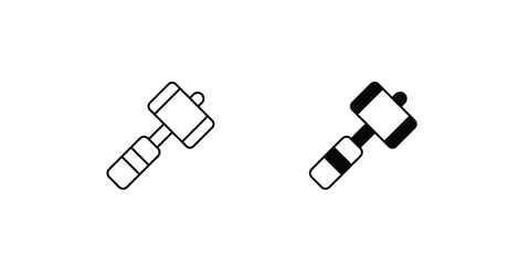 mallet set icon with white background vector stock illustration