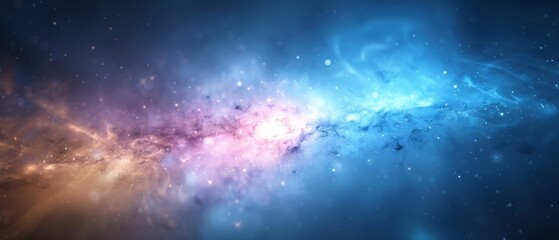 Fototapeta premium A vivid image of space teeming with numerous stars, encircled by a central black hole