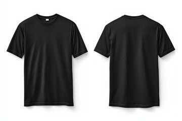 Naklejka premium Black Tshirt Mockup Front and Back Isolated created with Generative AI