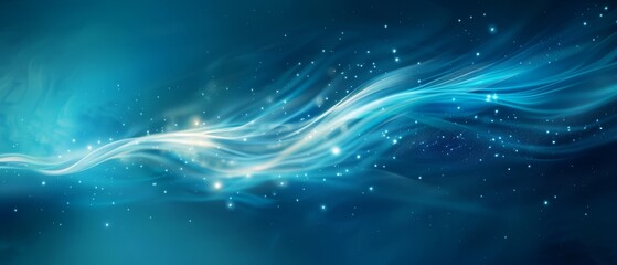 Fototapeta premium A dark blue background with white swirls and stars overlaid, plus a lighter blue background with the same white swirls and stars as an accent