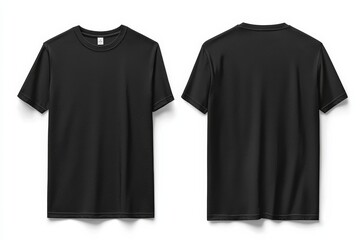 Fototapeta premium Black Tshirt Mockup Front and Back Isolated created with Generative AI