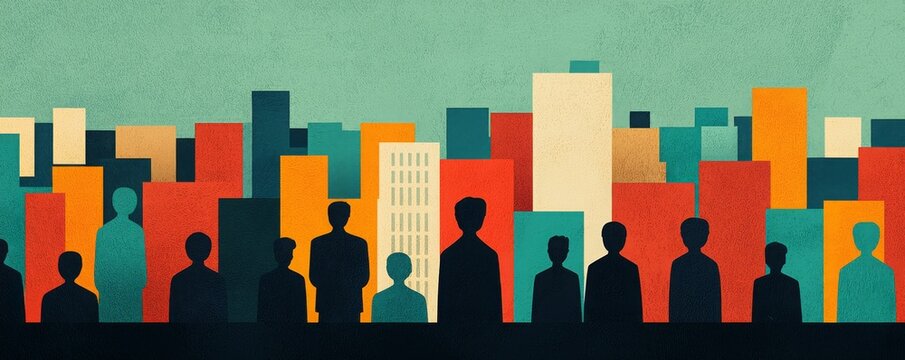 26081201 30 Migrant workforce navigating urban environments in search of labor opportunities, economic migration, workforce mobility