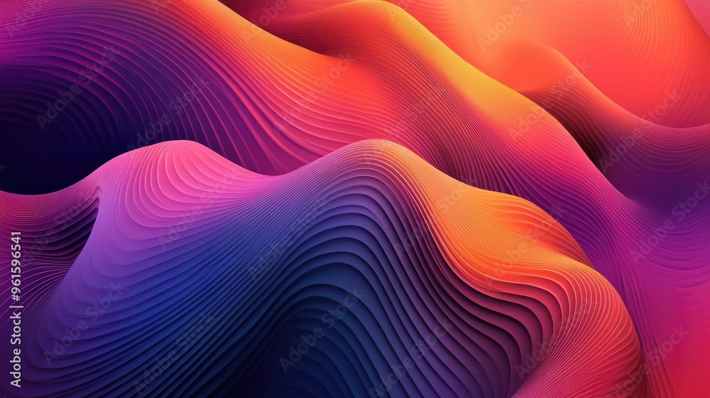 Poster modern wave pattern with sleek, vibrant curves and smooth gradients, ideal for adding a dynamic and 