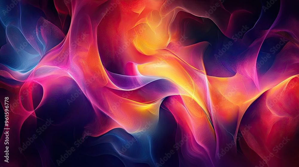 Poster moving and blending colorful abstract design, featuring dynamic effects that enhance the visual appe