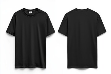 Black Tshirt Mockup Front and Back Isolated created with Generative AI