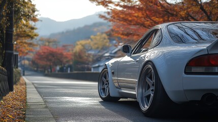Naklejka premium Adjusting camber and toe settings for touge racing performance